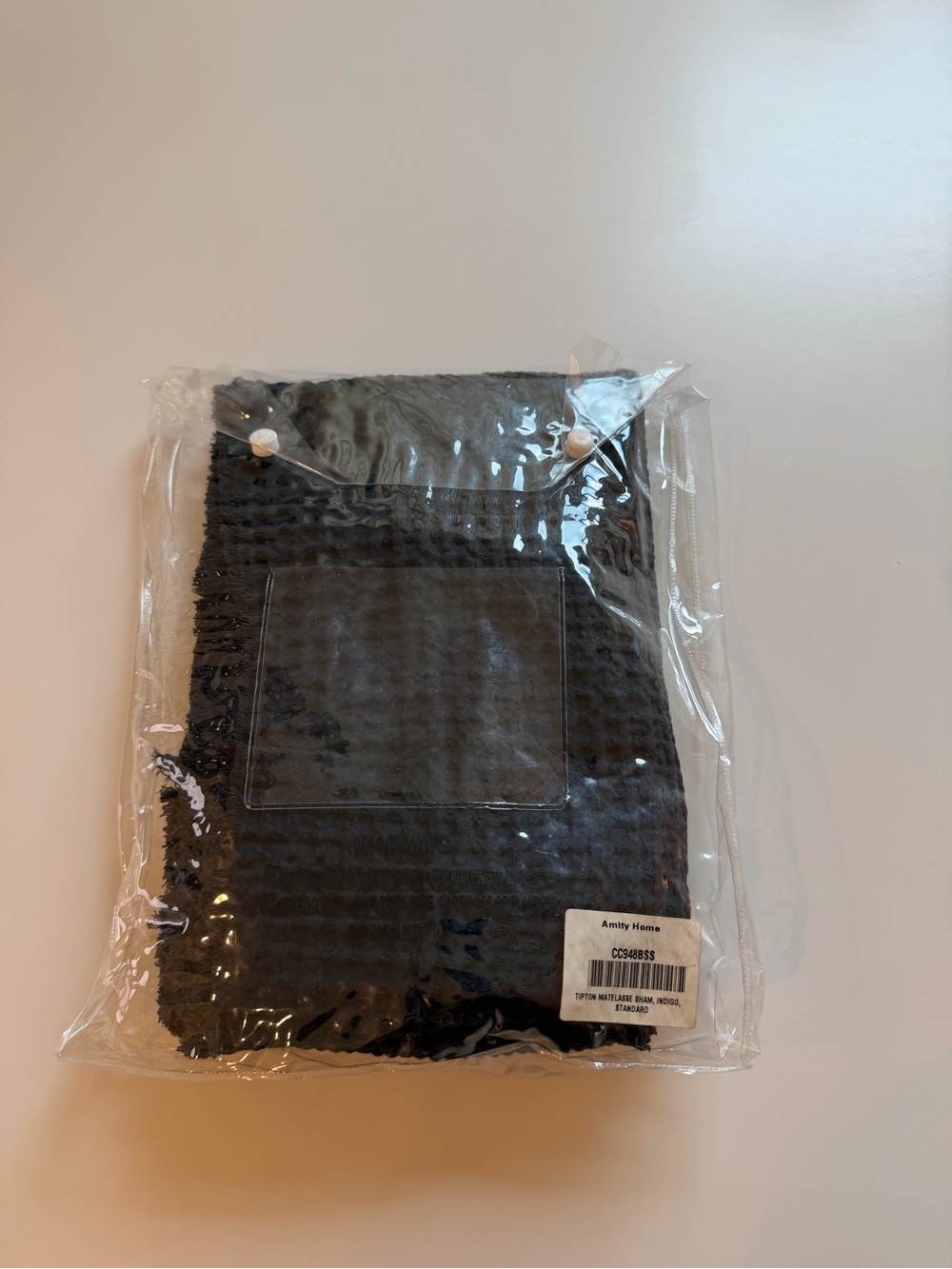 Amity Home Waffle Knit Navy Pillow Cover - Picture 4 of 5
